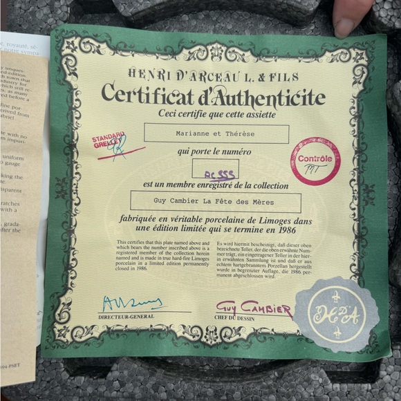 GUY CAMBIER LA FÊTE DES MÈRES MARIANNE ET THÉRÈSE Vintage Plate - Picture 2 of 3